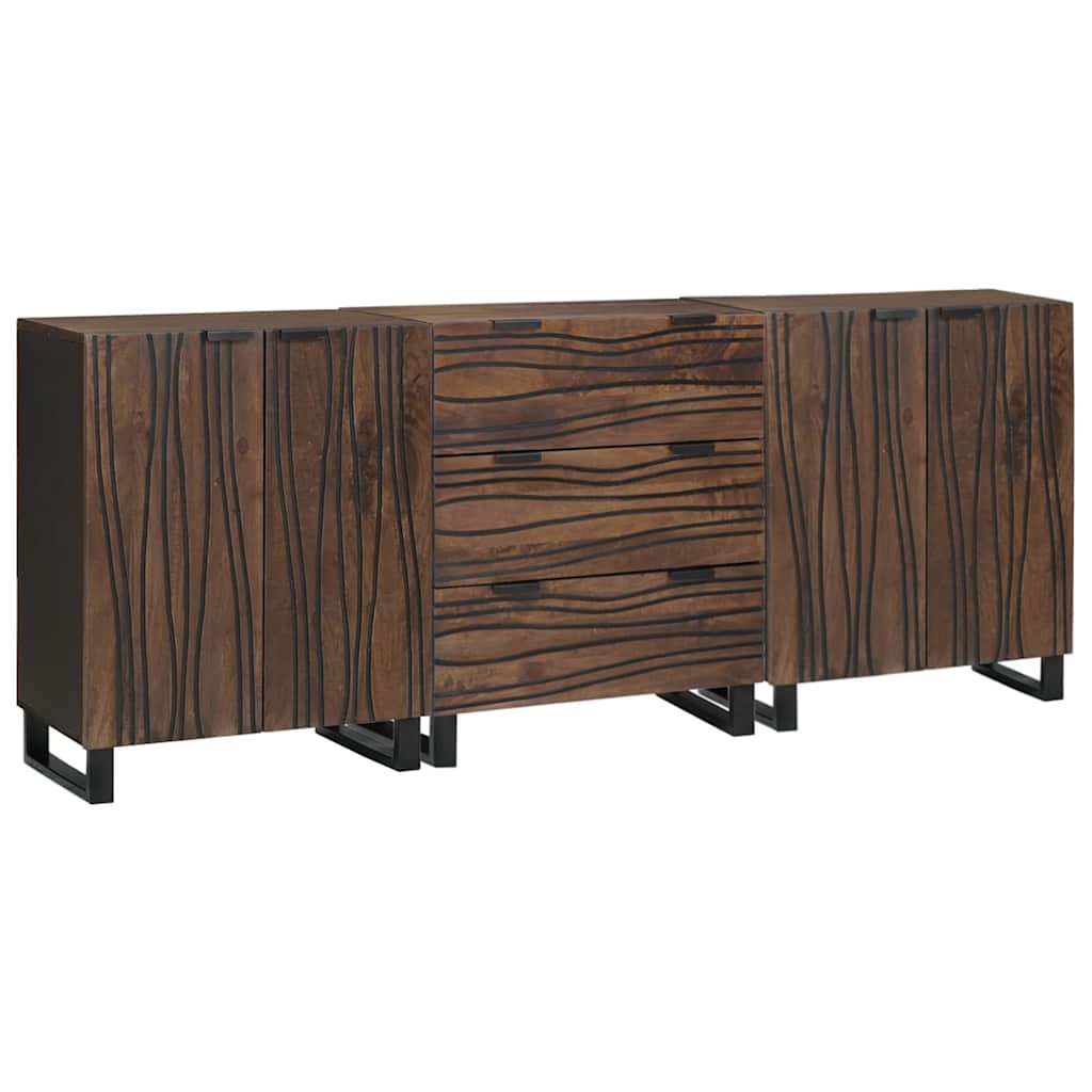 vidaXL Bathroom Furniture Set with Drawer 3 pcs Brown Engineered Wood