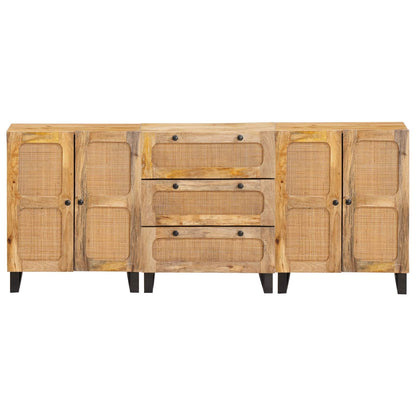 vidaXL Sideboard 3 pcs Brown 180 x 33 x 75 cm Solid Mango Wood