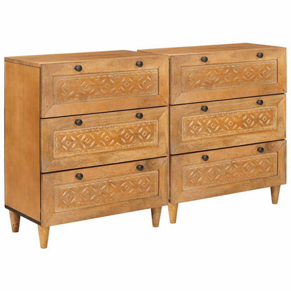 vidaXL Sideboard 2 pcs 120 x 33.5 x 75 cm Solid mango wood Brown