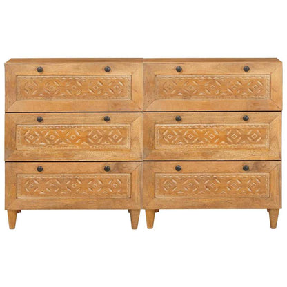 vidaXL Sideboard 2 pcs 120 x 33.5 x 75 cm Solid mango wood Brown