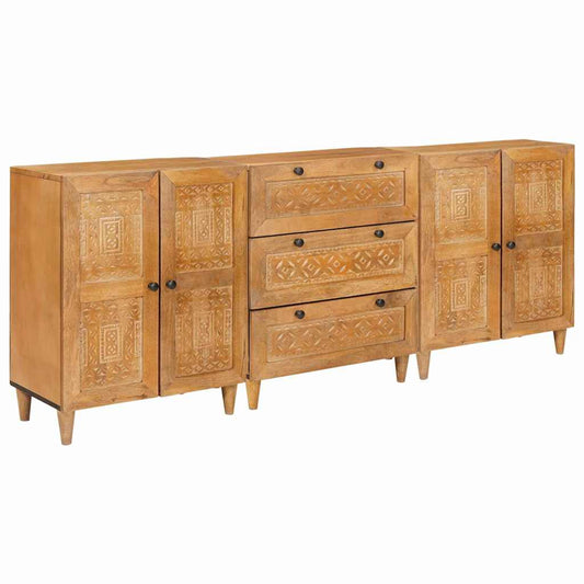 vidaXL Sideboard 3 pcs 180 x 33.5 x 75 cm Solid mango wood Brown