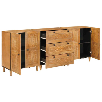 vidaXL Sideboard 3 pcs 180 x 33.5 x 75 cm Solid mango wood Brown