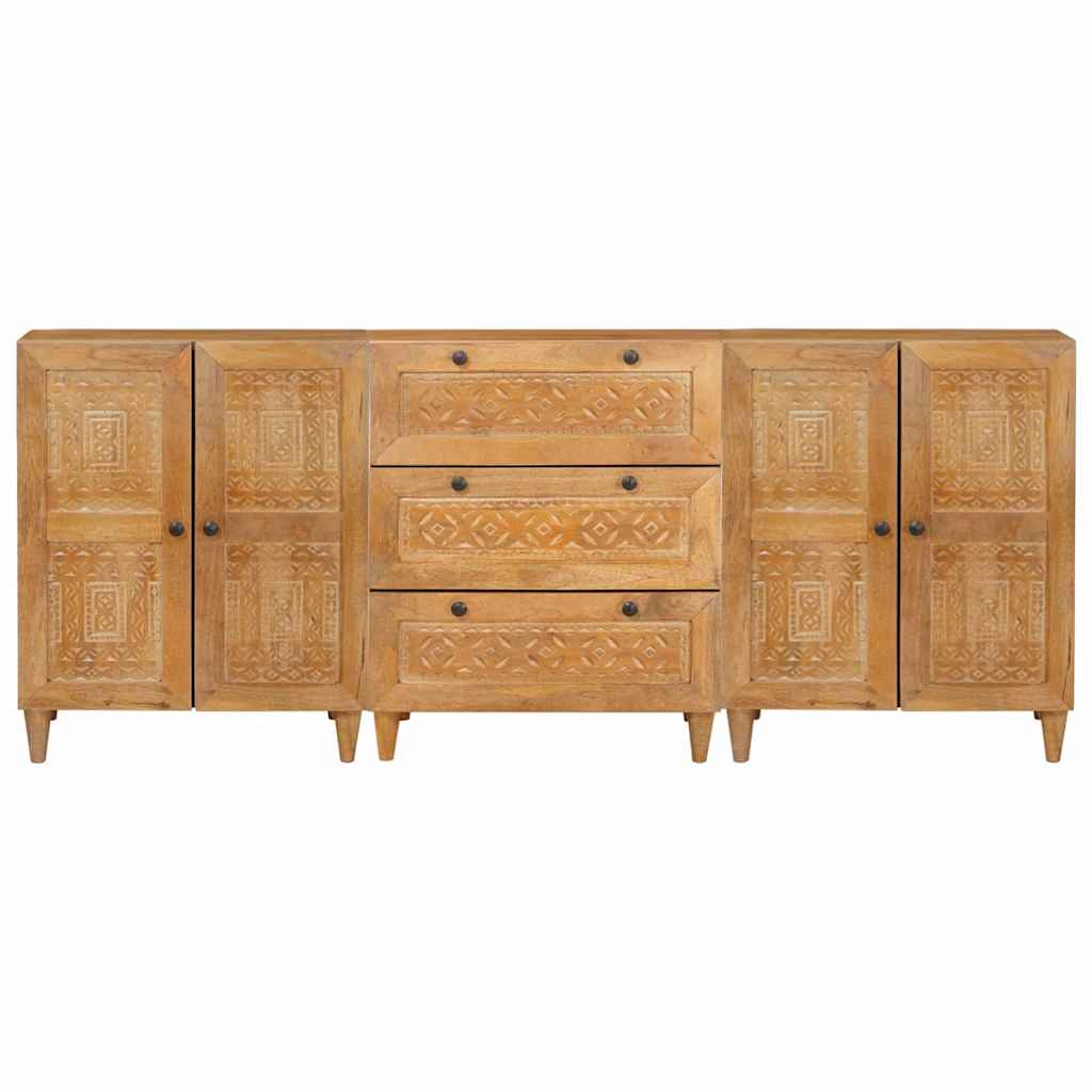 vidaXL Sideboard 3 pcs 180 x 33.5 x 75 cm Solid mango wood Brown