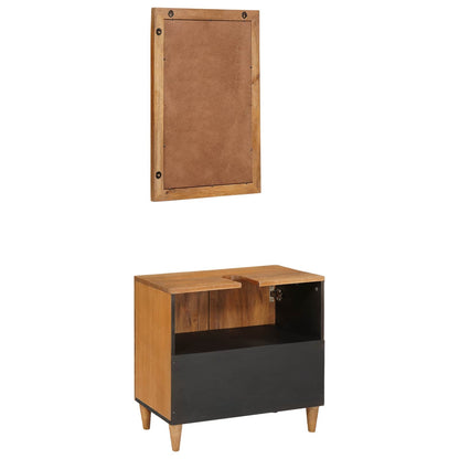 vidaXL Bathroom Furniture Set with Shelf 2 pcs Brown Engineered Wood