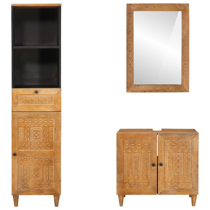 vidaXL Bathroom Furniture Set with Drawer 3 pcs Brown Engineered Wood