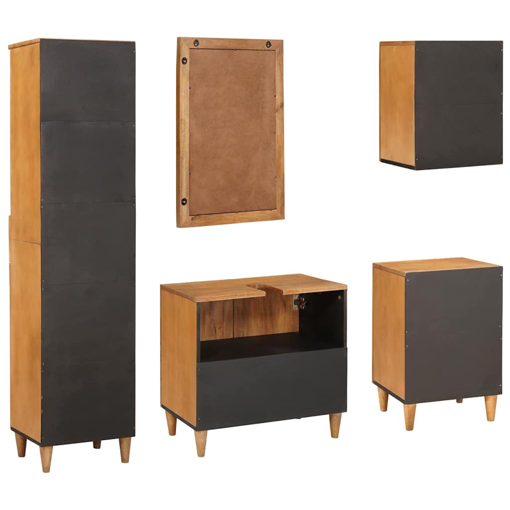vidaXL Bathroom Furniture Set with Drawer 5 pcs Brown Engineered Wood