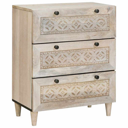 vidaXL Sideboard 2 pcs White 120 x 33.5 x 75 cm Solid mango wood