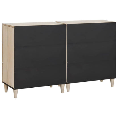 vidaXL Sideboard 2 pcs White 120 x 33.5 x 75 cm Solid mango wood