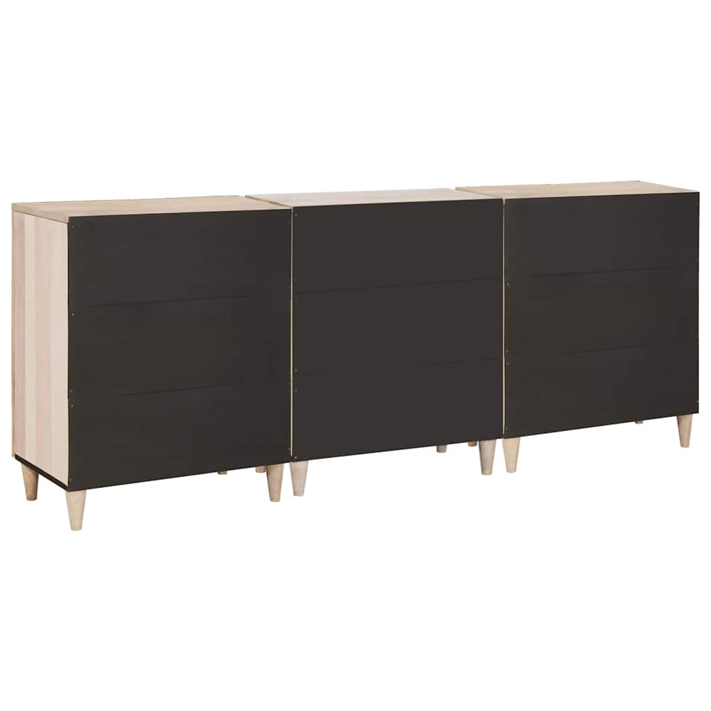 vidaXL Sideboard 3 pcs White 180 x 33.5 x 75 cm Solid mango wood