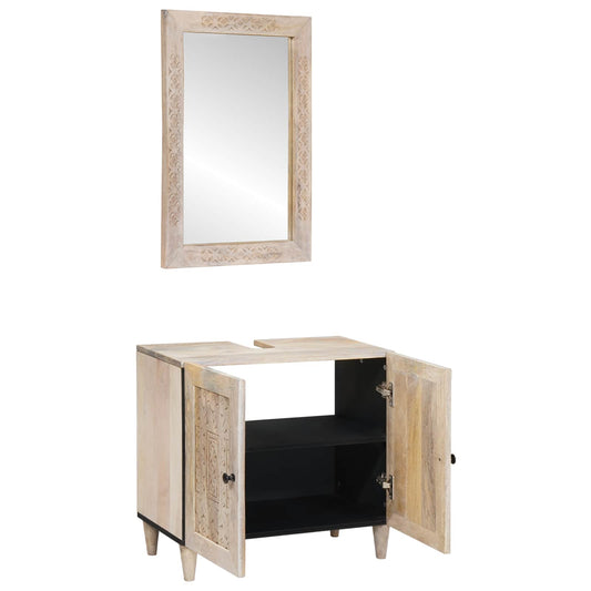 vidaXL Bathroom Furniture Set 2 pcs White Engineered Wood
