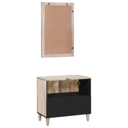 vidaXL Bathroom Furniture Set with Shelf 2 pcs White Engineered Wood