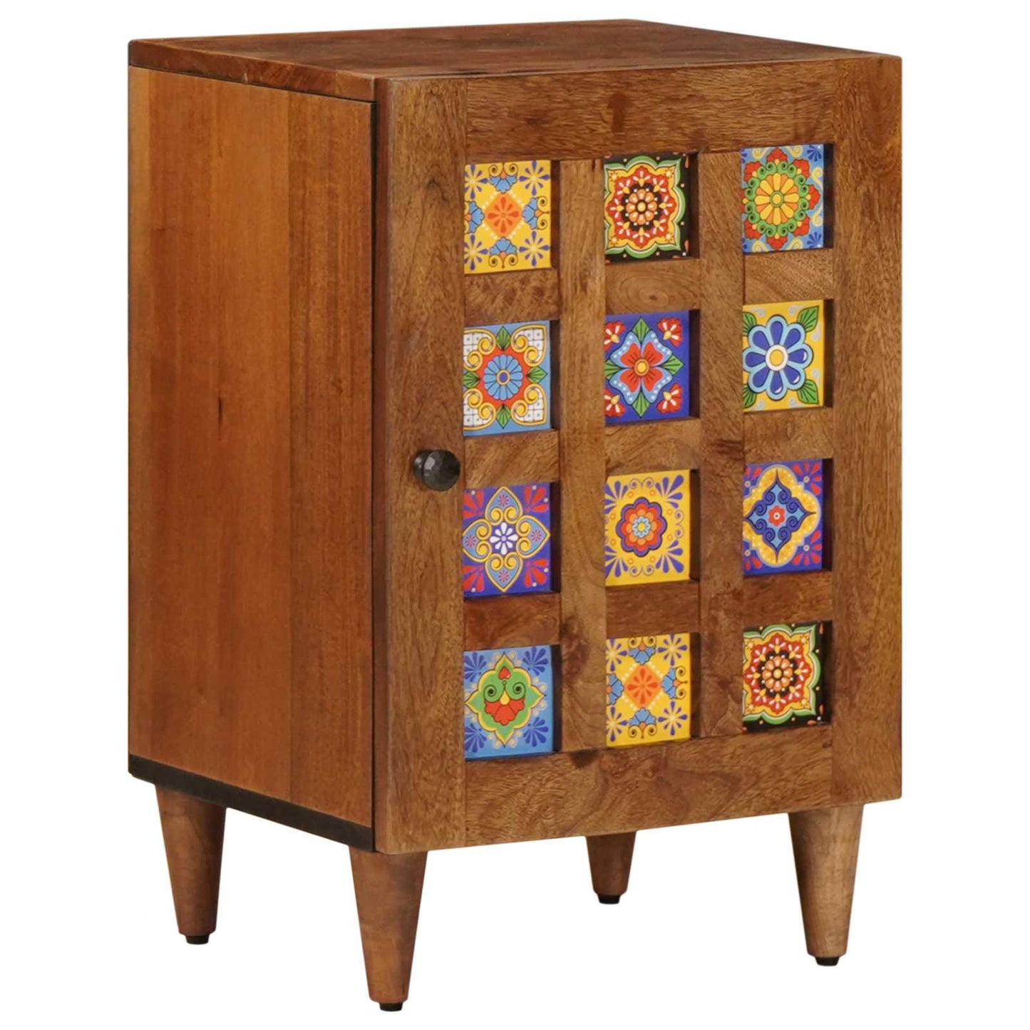 vidaXL Bathroom Furniture Set with Shelf 4 pcs Walnut Solid Mango Wood