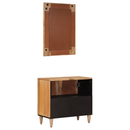 vidaXL Bathroom Furniture Set with Door 2 pcs Natural Solid Mango Wood