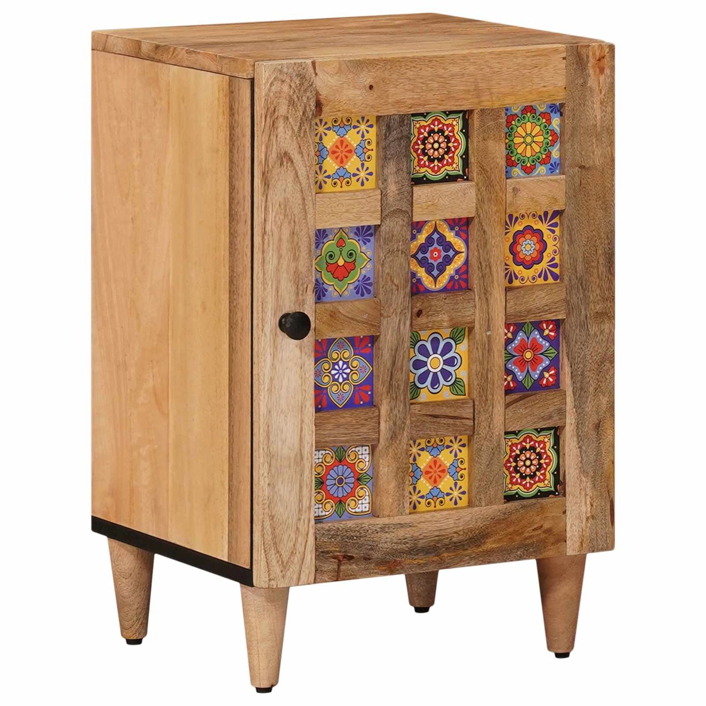 vidaXL Bathroom Furniture Set with Door 5 pcs Natural Solid Mango Wood