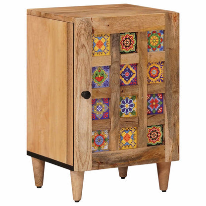 vidaXL Bathroom Furniture Set with Door 5 pcs Natural Solid Mango Wood