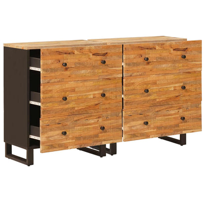 vidaXL Sideboard 2 pcs Brown 60 x 33 x 75 cm Solid Mango Wood