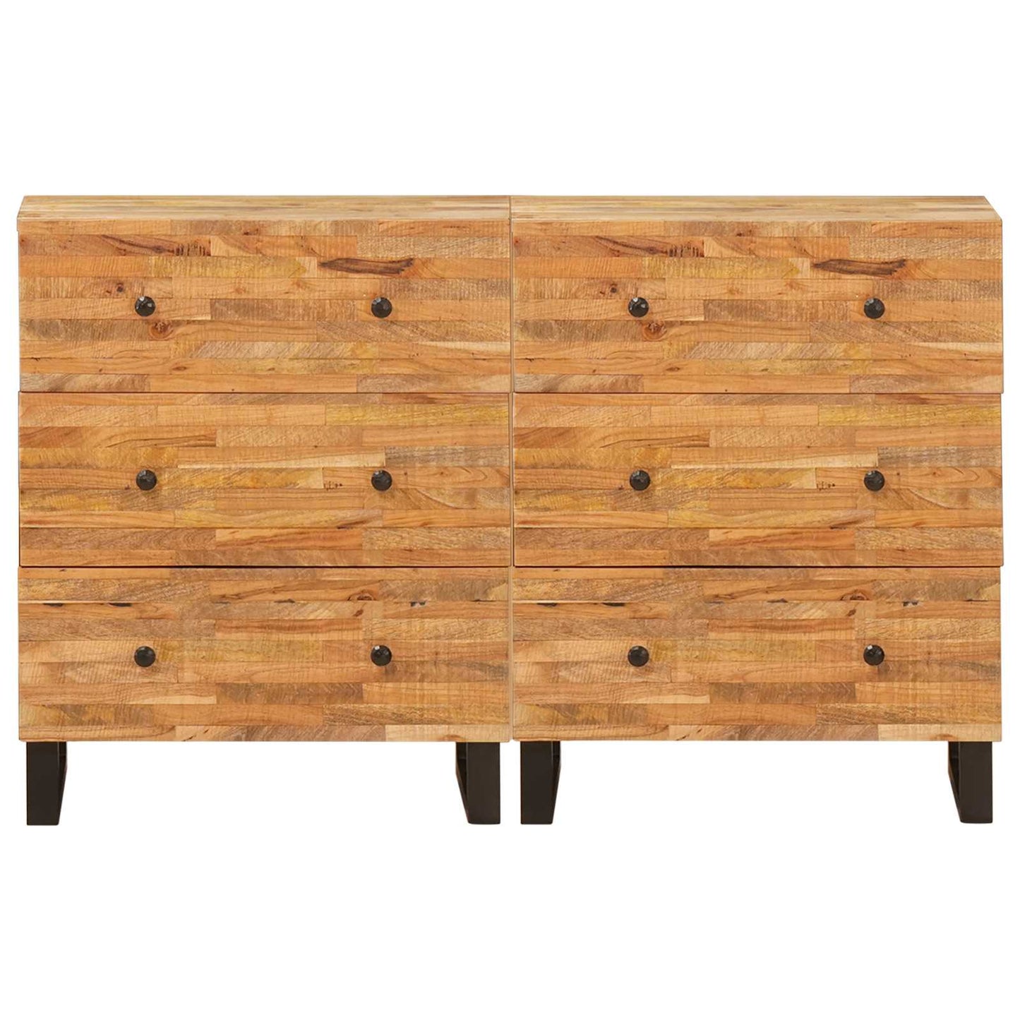 vidaXL Sideboard 2 pcs Brown 60 x 33 x 75 cm Solid Mango Wood