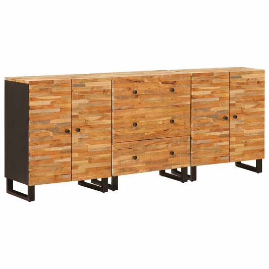 vidaXL Sideboard 3 pcs Brown 60 x 33 x 75 cm Solid Mango Wood