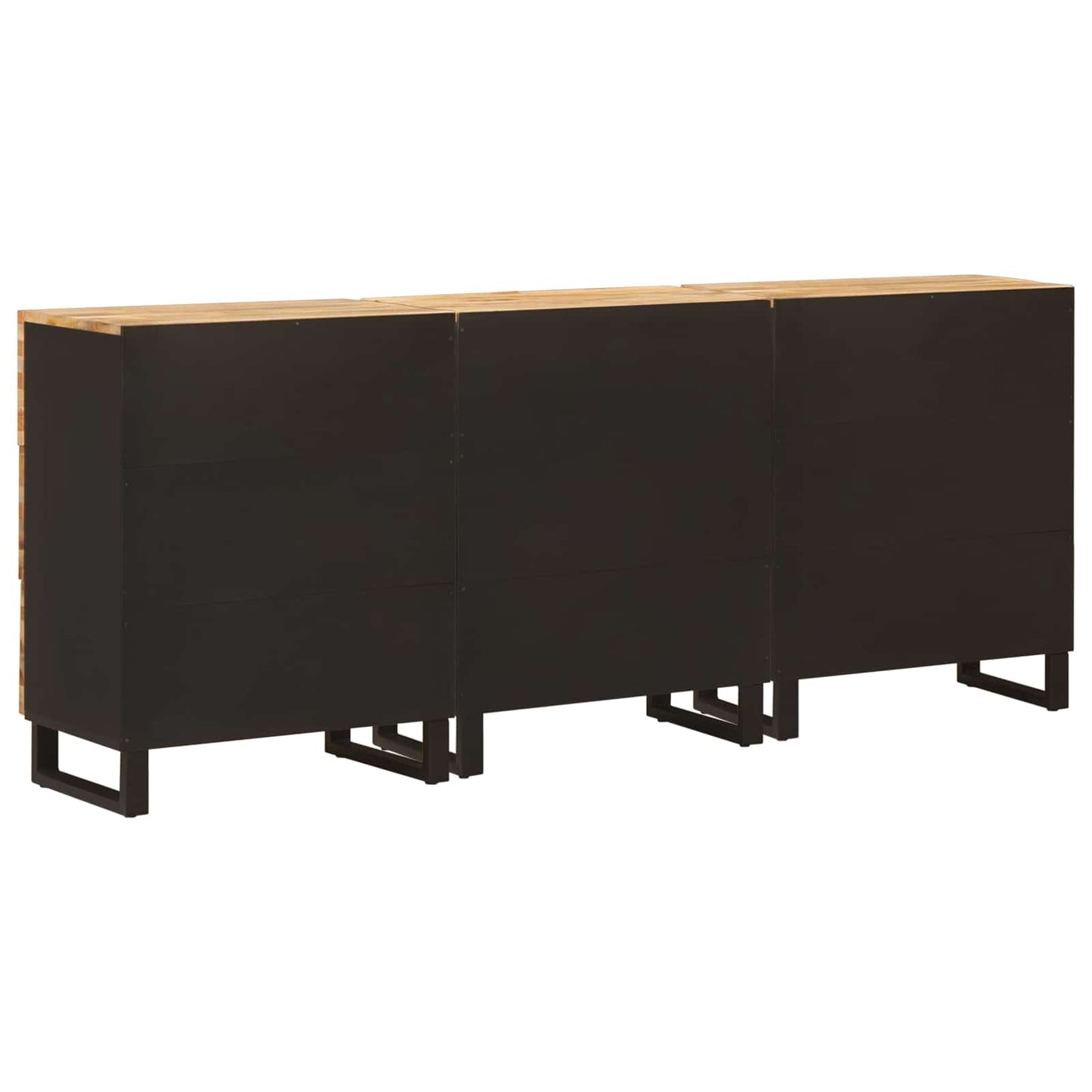 vidaXL Sideboard 3 pcs Brown 60 x 33 x 75 cm Solid Mango Wood