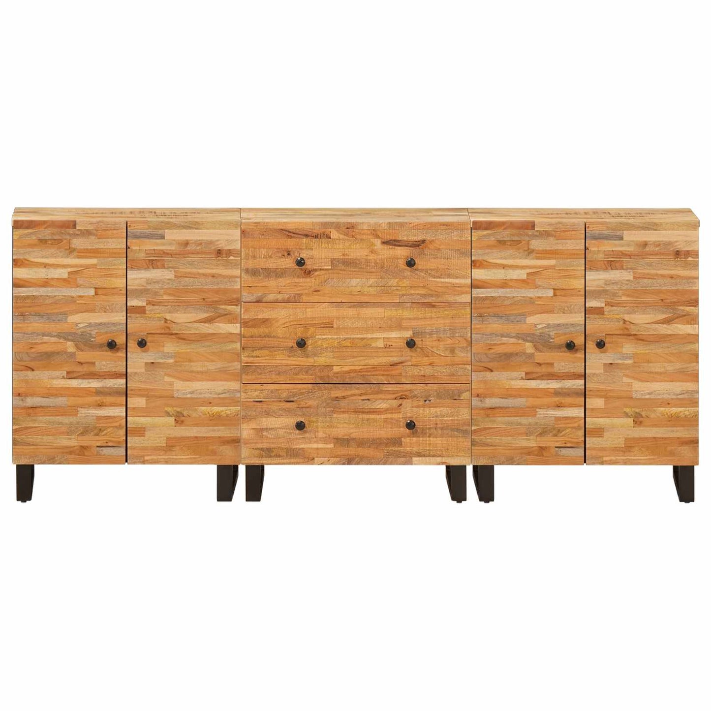 vidaXL Sideboard 3 pcs Brown 60 x 33 x 75 cm Solid Mango Wood