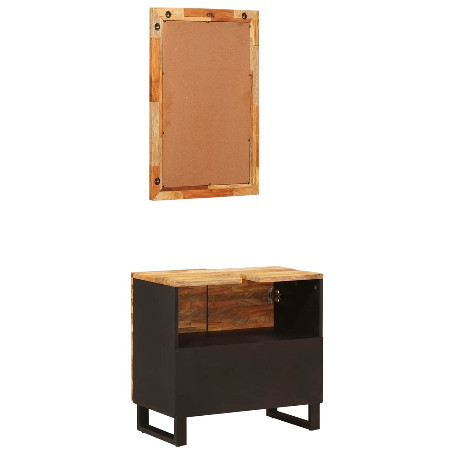 vidaXL Bathroom Sets with Storage 2 pcs Natural Solid Mango Wood