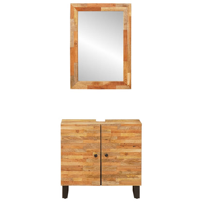 vidaXL Bathroom Sets with Storage 2 pcs Natural Solid Mango Wood