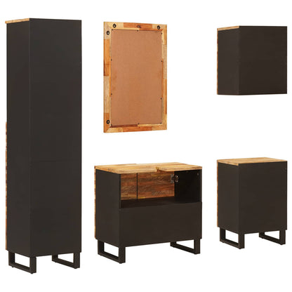 vidaXL Bathroom Sets with Drawer 5 pcs Natural Solid Mango Wood
