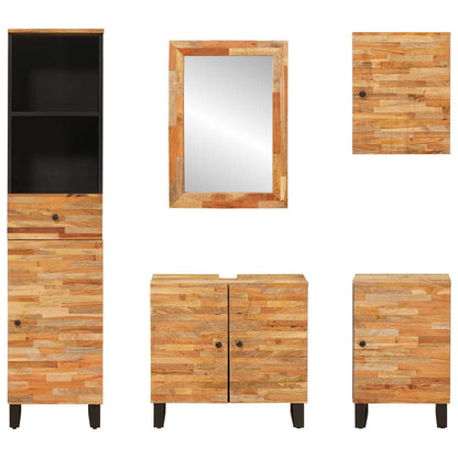 vidaXL Bathroom Sets with Drawer 5 pcs Natural Solid Mango Wood