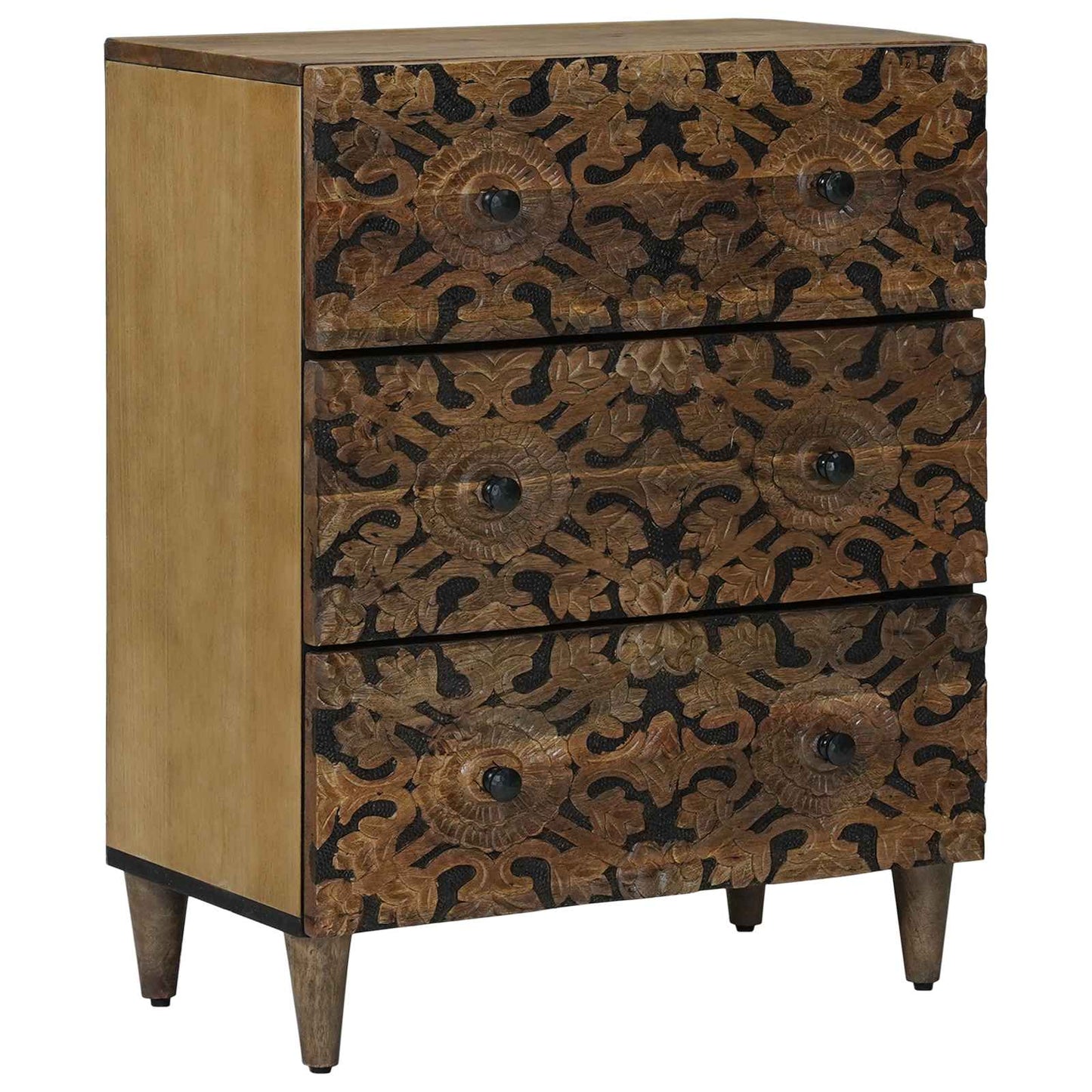 vidaXL Sideboard 2 pcs Brown 60 x 33.5 x 75 cm Solid Mango Wood