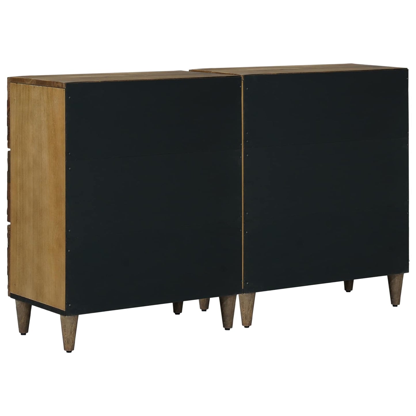 vidaXL Sideboard 2 pcs Brown 60 x 33.5 x 75 cm Solid Mango Wood