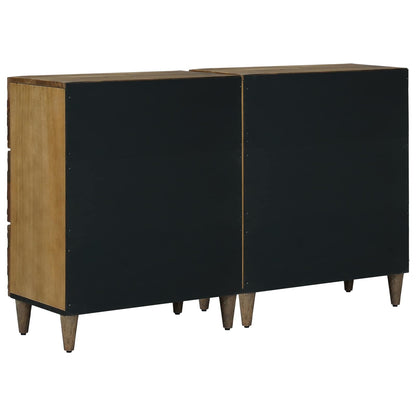 vidaXL Sideboard 2 pcs Brown 60 x 33.5 x 75 cm Solid Mango Wood