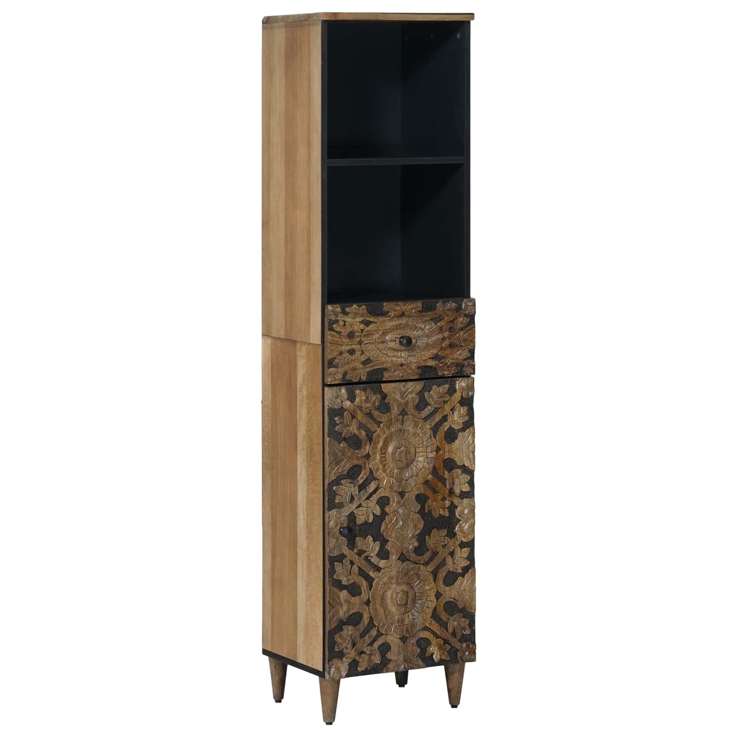 vidaXL Bathroom Furniture Set with Drawer 4 pcs Brown Solid Mango Wood
