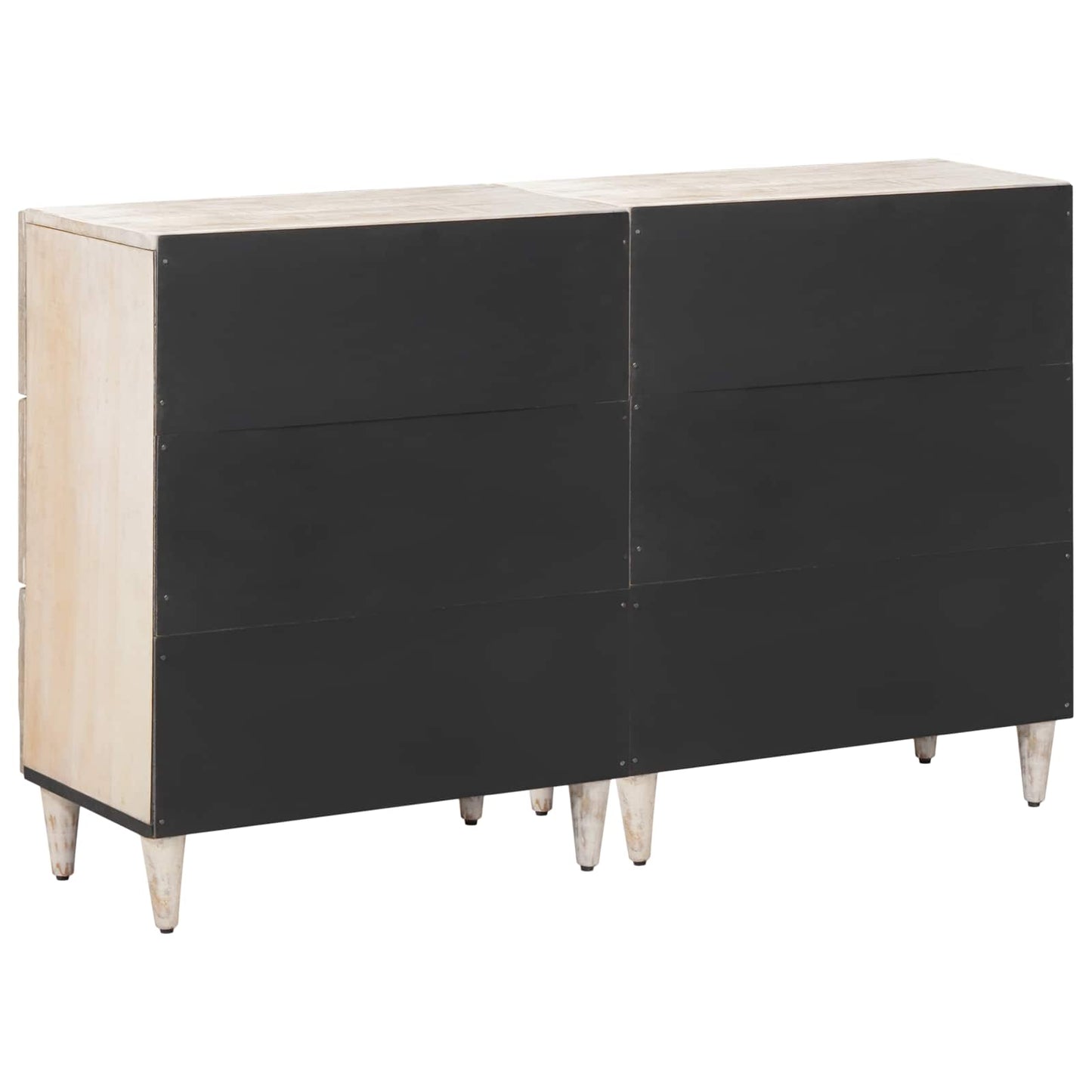 vidaXL Sideboard 2 pcs White 60 x 33.5 x 75 cm Solid Mango Wood