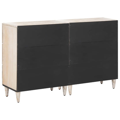 vidaXL Sideboard 2 pcs White 60 x 33.5 x 75 cm Solid Mango Wood