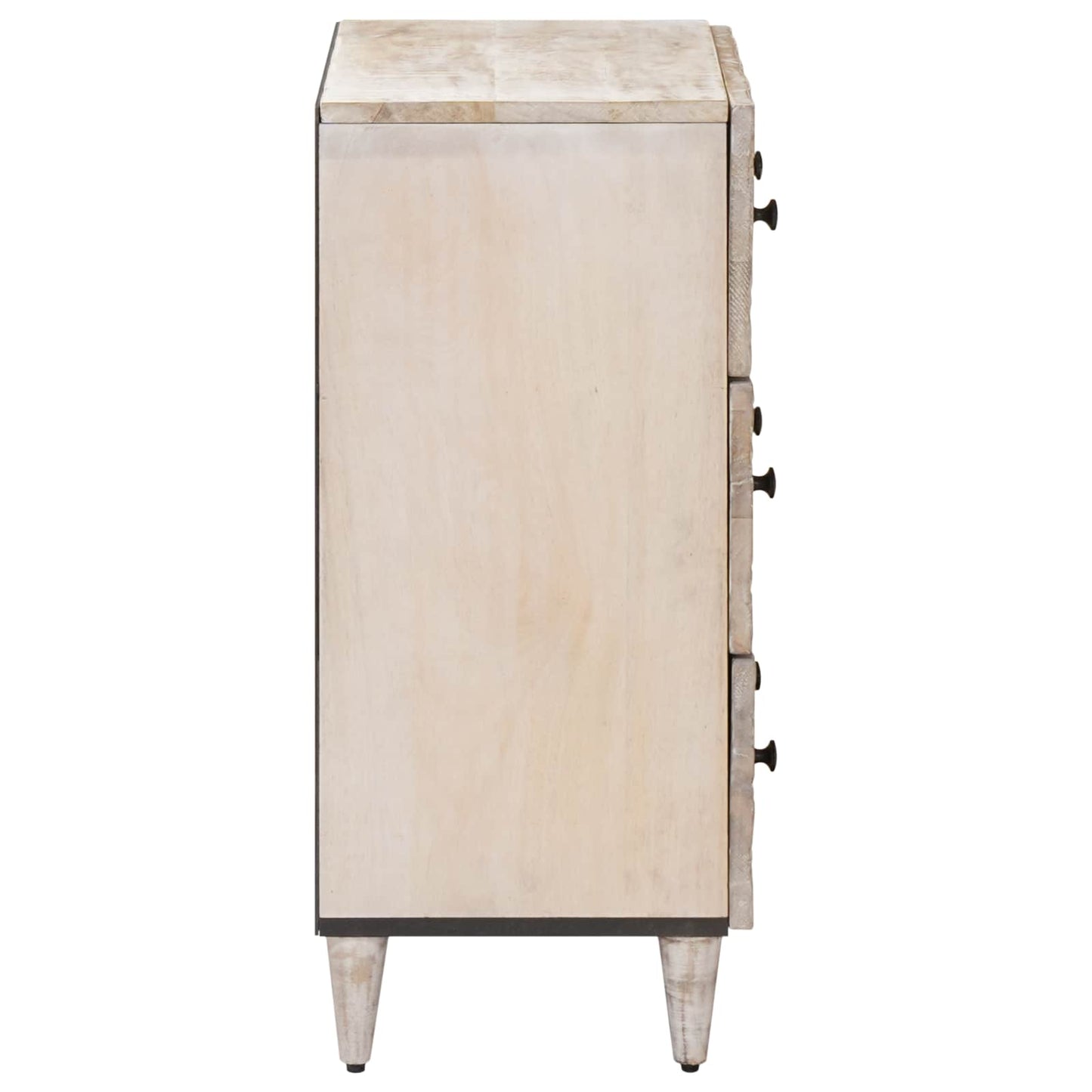 vidaXL Sideboard 2 pcs White 60 x 33.5 x 75 cm Solid Mango Wood