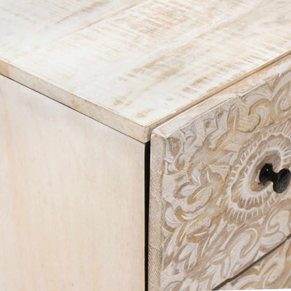 vidaXL Sideboard 3 pcs White 60 x 33.5 x 75 cm Solid Mango Wood