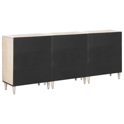 vidaXL Sideboard 3 pcs White 60 x 33.5 x 75 cm Solid Mango Wood
