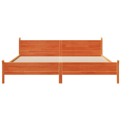 vidaXL Bed Frame without Mattress Wax Brown 200x200 cm Solid Wood Pine