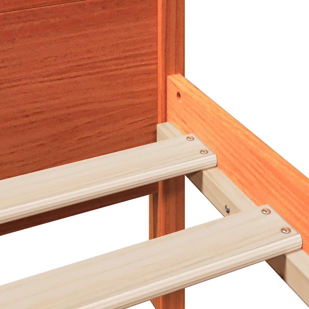 vidaXL Bed Frame without Mattress Wax Brown 200x200 cm Solid Wood Pine