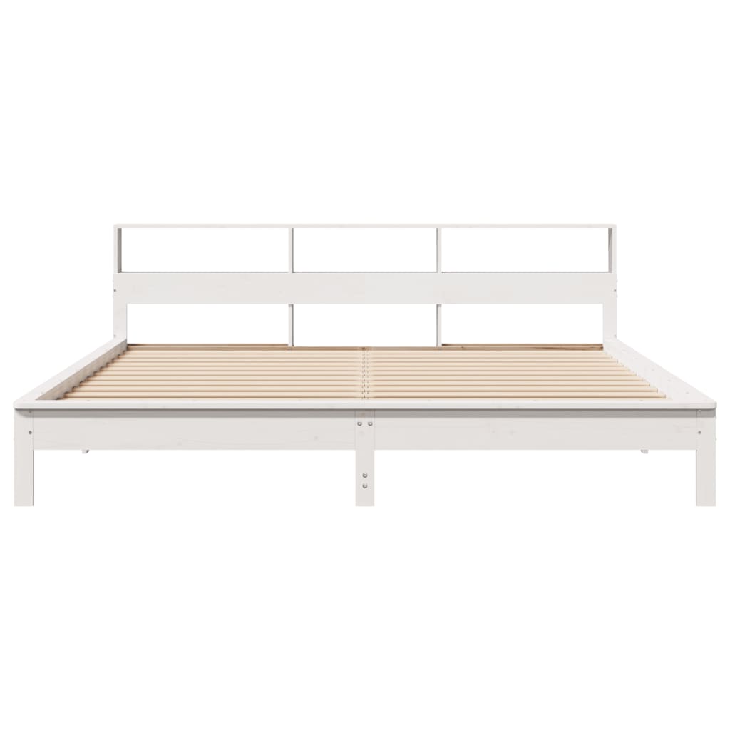 vidaXL Bed Frame without Mattress White 200x200 cm Solid Wood Pine