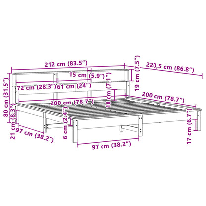 vidaXL Bed Frame without Mattress White 200x200 cm Solid Wood Pine