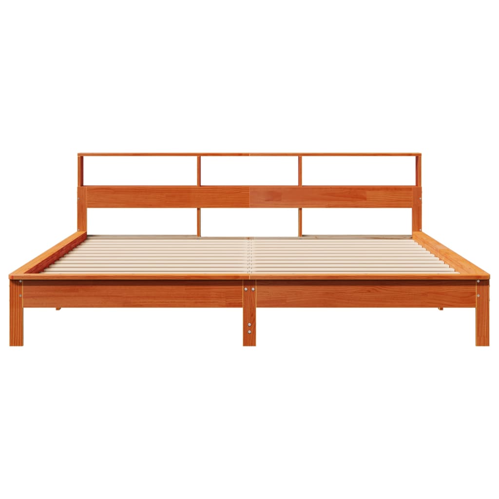 vidaXL Bed Frame without Mattress Wax Brown 200x200 cm Solid Wood Pine