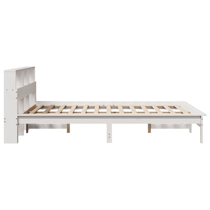 vidaXL Bed Frame | White | Solid pine wood, Plywood | Double | Bed Frame