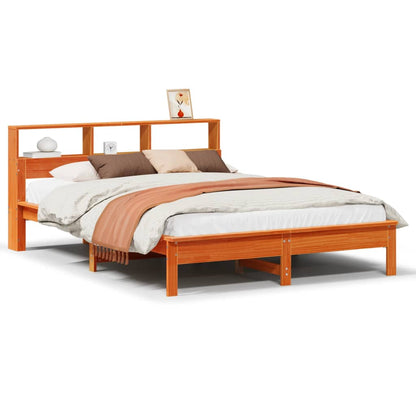 vidaXL Bed Frame | Wax Brown | Solid Pinewood | Double | Stylish and Durable