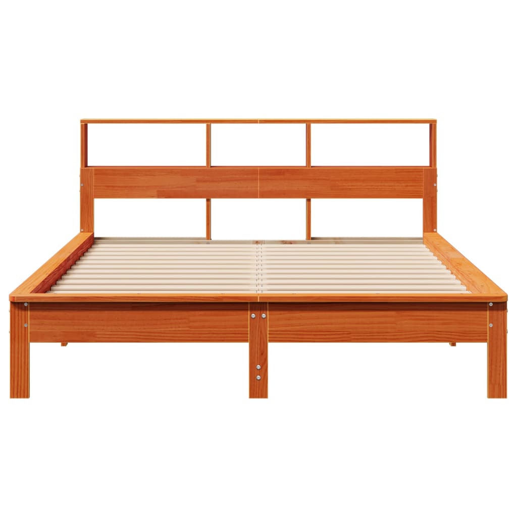 vidaXL Bed Frame | Wax Brown | Solid Pinewood | Double | Stylish and Durable