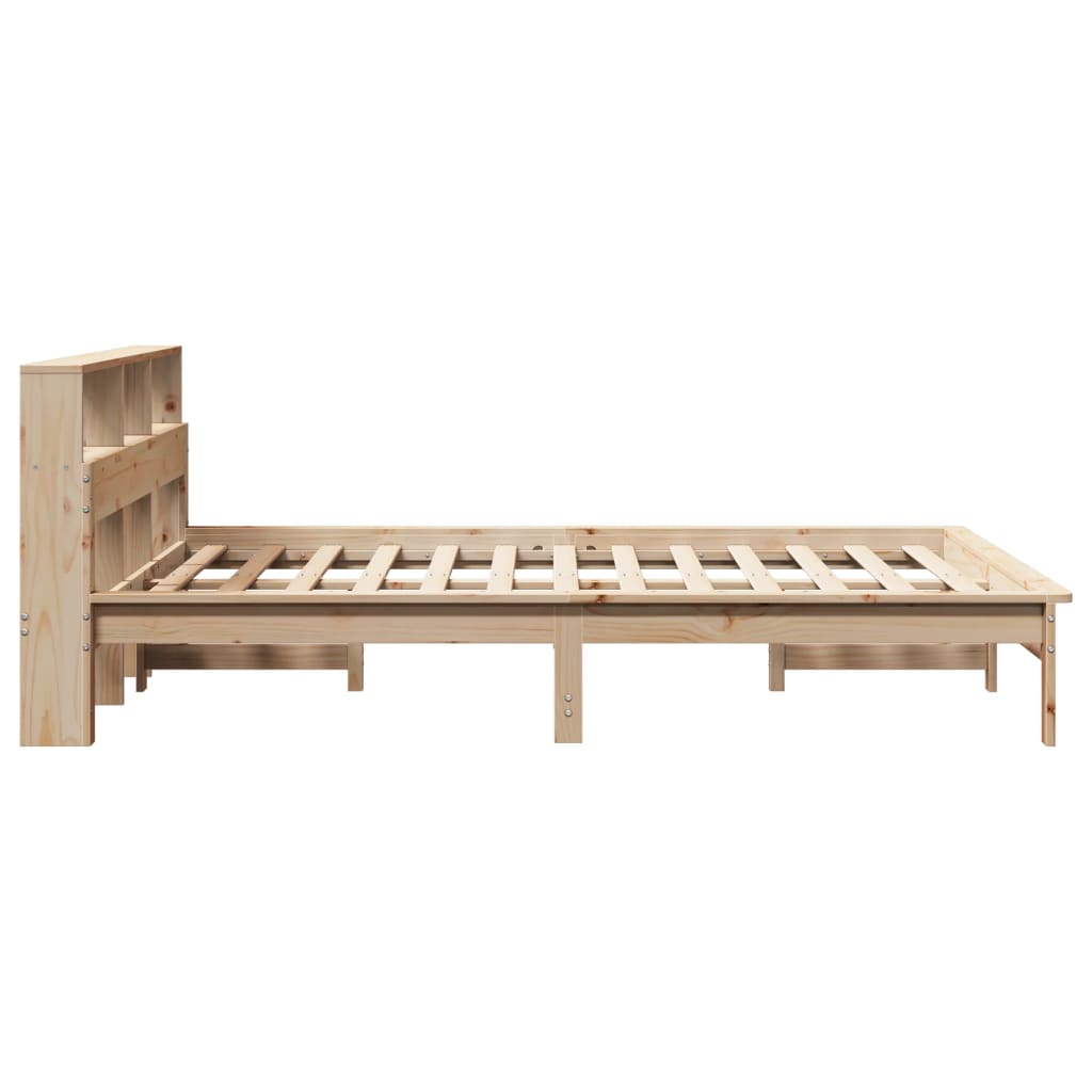 vidaXL Bed Frame | Natural Wood | Solid Pinewood | Double | Bed Frame