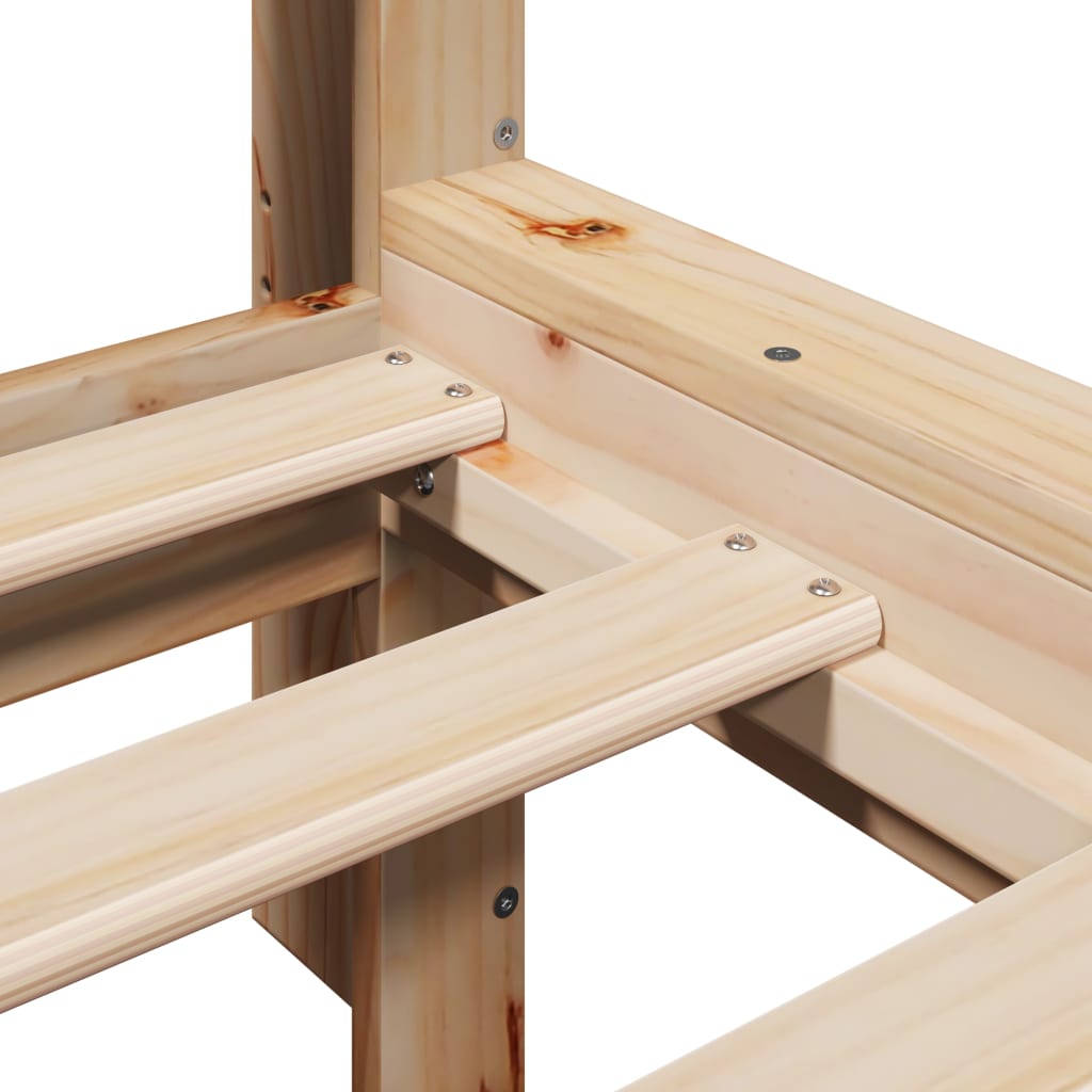 vidaXL Bed Frame | Natural Wood | Solid Pinewood | Double | Bed Frame