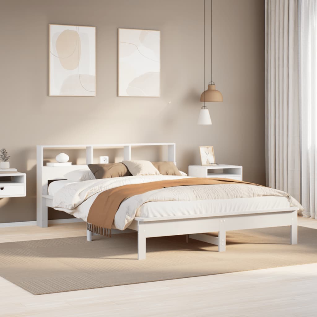 vidaXL Bed Frame without Mattress White 140x190 cm Solid Wood Pine
