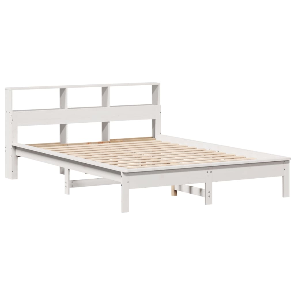 vidaXL Bed Frame without Mattress White 135x190 cm Double Solid Wood Pine