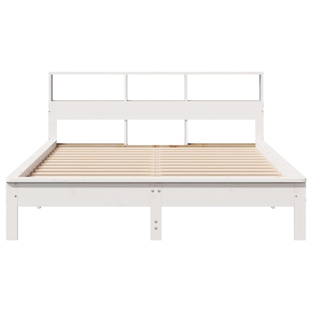 vidaXL Bed Frame without Mattress White 135x190 cm Double Solid Wood Pine